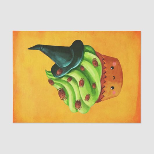 小さいくもの十分のハロウィンのカップケーキ 薄葉紙 (正面)