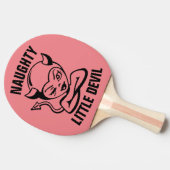 小さいけなな悪魔の少女パドル 卓球ラケット (横)
