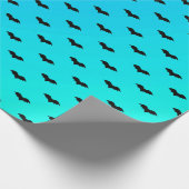 小さいこうもりブルー ラッピングペーパー (角)