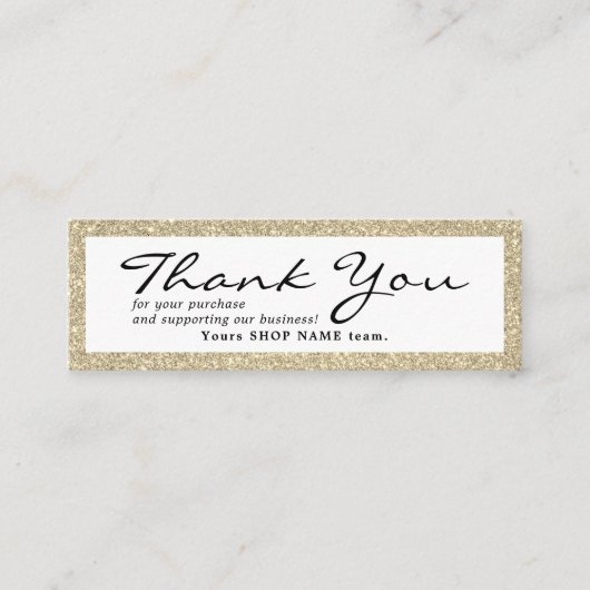 小さいご注文の金ゴールドフレーム  スキニー名刺 (正面)