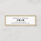 小さいご注文の金ゴールドフレーム  スキニー名刺 (裏面)