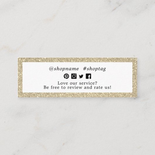 小さいご注文の金ゴールドフレーム  スキニー名刺 (裏面)