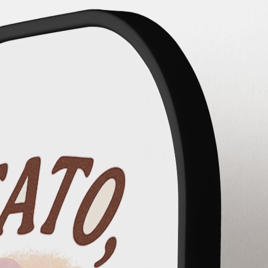 小さいじゃがいも大きな夢 – かわいいやる気を起こさせる ピックルボールラケット (左詳細)