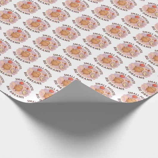 小さいじゃがいも大きな夢 – かわいいやる気を起こさせる ラッピングペーパー (角)