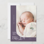 小さいつま先ビッグジョイプラム写真誕生 案内状 (正面)