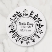 小さいつる植物円形差出人住所ゴールドフォイルスタンプ フェイバータグ (裏面)