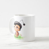 小さいてんとう虫の女の子のマグ コーヒーマグカップ (正面左)