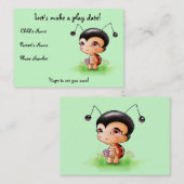 小さいてんとう虫の女の子の演劇の日付カード コーリングカード (正面/裏面)