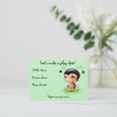 小さいてんとう虫の女の子の演劇の日付カード コーリングカード (スタンド正面)