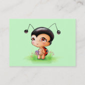 小さいてんとう虫の女の子の演劇の日付カード コーリングカード (裏面)