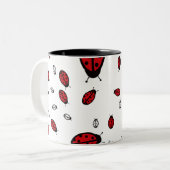 小さいてんとう虫の白のマグ ツートーンマグカップ (正面左)