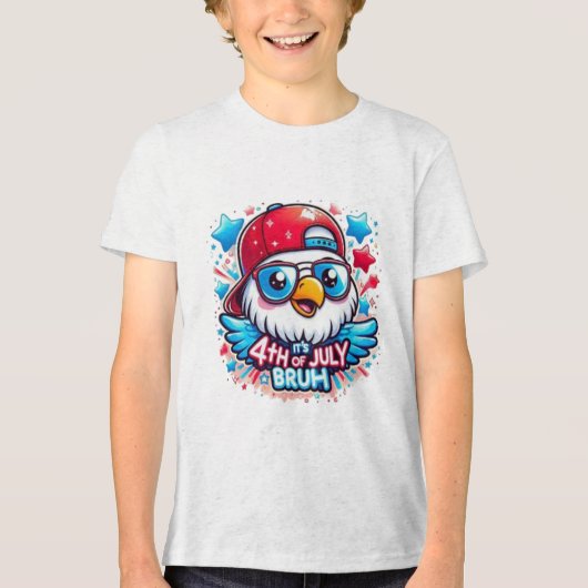 小さいながらも力強い国民記念日 トライブレンドTシャツ (正面)