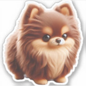 小さいながらも力強い – チワワ姿勢Tシャツ シール (正面)