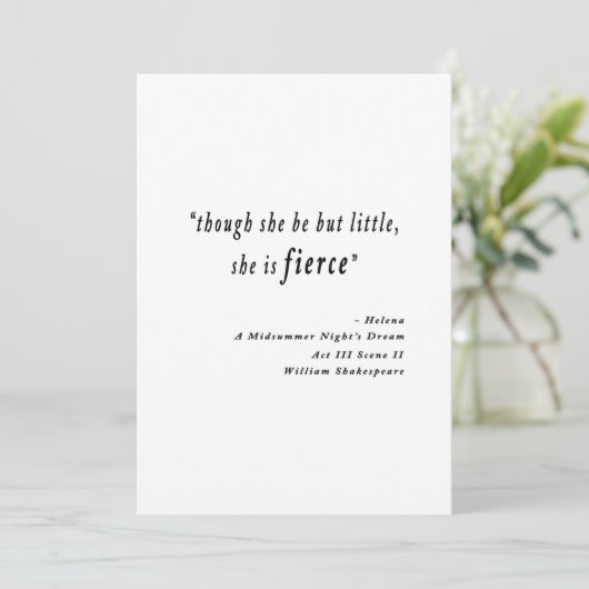 「小さいにもかかわらず、彼女は獰猛です」 引用文 サンキューカード (スタンド正面)