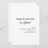 「小さいにもかかわらず、彼女は獰猛です」 引用文 サンキューカード (正面/裏面)