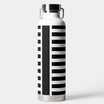 小さいはっきりした赤ストライプモノグラムの白黒