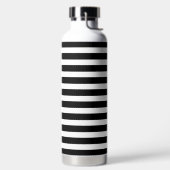 小さいはっきりした赤ストライプモノグラムの白黒 ウォーターボトル (左面)