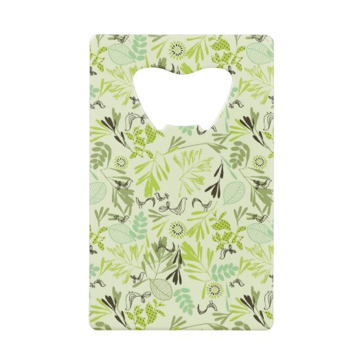 小さいひな鳥を表示するパターン クレジットカード栓抜き (正面)