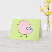 小さいひよこのブランクの挨拶状 カード (黄色い花)