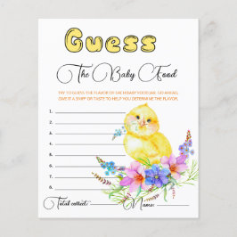 小さいひよこ赤ちゃんシャワーは、ベビー食品カードを推測。