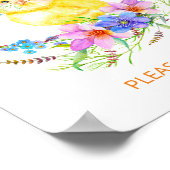 小さいひよこ赤ちゃんシャワー好意サイン ポスター (角)