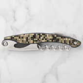 小さいぼやけ正方形かタイルかカーキかベージュ ソムリエナイフ (正面)