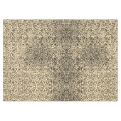 小さいぼやけ正方形かタイルかカーキかベージュ テーブルクロス (正面(横))