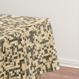 小さいぼやけ正方形かタイルかカーキかベージュ テーブルクロス