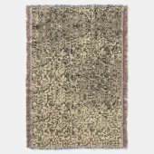 小さいぼやけ正方形かタイルかベージュかカーキ スローブランケット (正面縦)