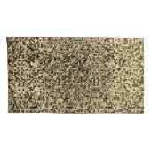 小さいぼやけ正方形やタイルで、ベージュやカーキで作られる 枕カバー (裏面-右)