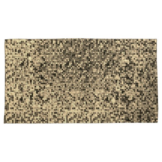 小さいぼやけ正方形やタイルで、ベージュやカーキで作られる 枕カバー (正面右)