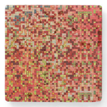 小さいぼやけ正方形やタイルにサンゴとピンク色のサンゴ