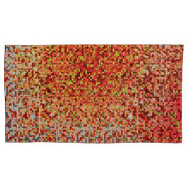 小さいぼやけ正方形やタイルにサンゴとピンク色のサンゴ 枕カバー