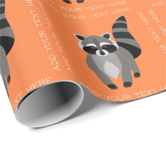 小さいアライグマのごろつきのパーソナライズでカスタムな色 ラッピングペーパー (ロールコーナー)
