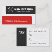 小さいエンジンの整備士の名刺 予約カード (正面/裏面)