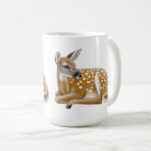 小さいオジロ鹿シカの子鹿のマグ コーヒーマグカップ (正面右)