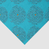 小さいオレンジ魚が付いている青い魚の学校パターン 薄葉紙 (詳細)