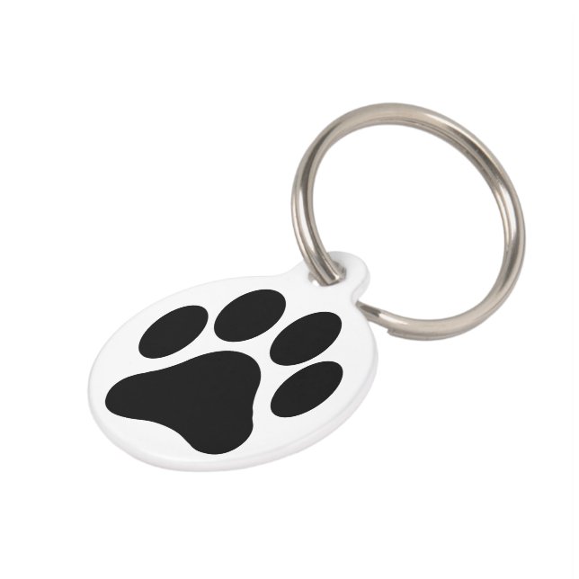 小さいカスタマイズ白黒足のプリントのペットタグ ペット　ネームタグ (側面)