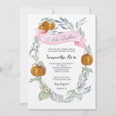 小さいカボチャ緑の草木の女の子の招待状 招待状 (正面)