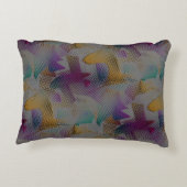 小さいカラフルめちゃくちゃな幾何学的な形状を持つテクスチャ アクセントクッション (裏面)