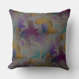 小さいカラフルめちゃくちゃな幾何学的な形状を持つテクスチャ クッション