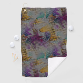 小さいカラフルめちゃくちゃな幾何学的な形状を持つテクスチャ ゴルフタオル