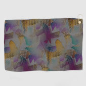 小さいカラフルめちゃくちゃな幾何学的な形状を持つテクスチャ ゴルフタオル (横)