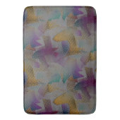 小さいカラフルめちゃくちゃな幾何学的な形状を持つテクスチャ バスマット (正面縦)