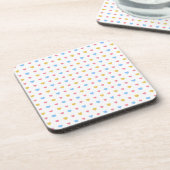 小さいカラフルハート模様ピンクブルーイエロー コースター (左側)