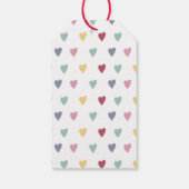 小さいカラフル名前をカスタムするとカラーハート ギフトタグ (裏面)