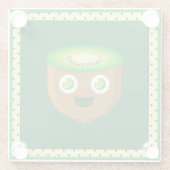 小さいキーウィのコースター ガラスコースター (裏面)