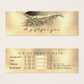 小さいギフト証明書グリッターラッシュ金ゴールドメタルルクス (正面&裏面)