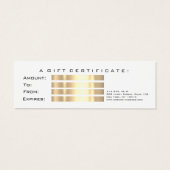 小さいギフト証明書グリッターラッシュ金ゴールド白 (裏面)