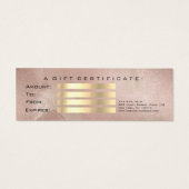 小さいギフト証明書バラ金ゴールドラッシュ化粧 (裏面)